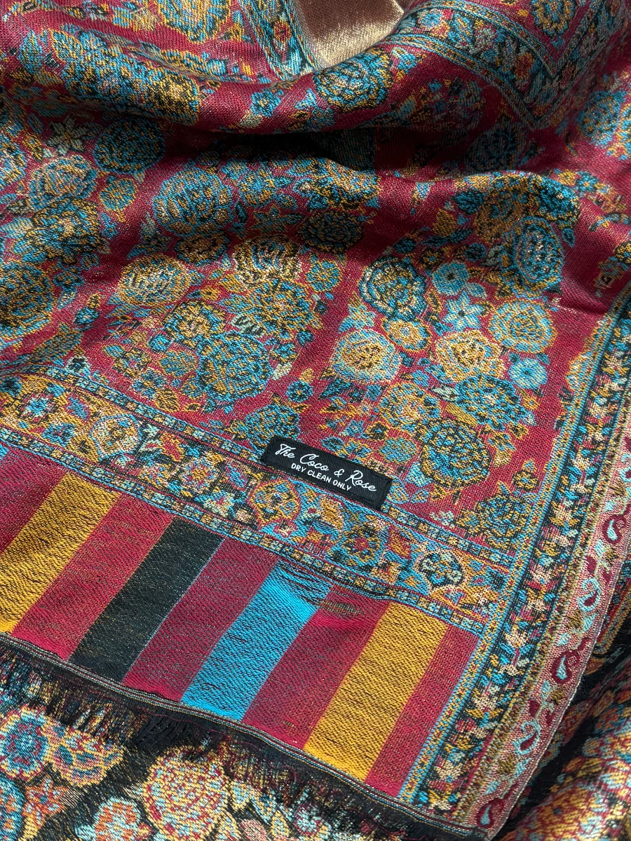 Estola Dorado y Vino Paisley (3)