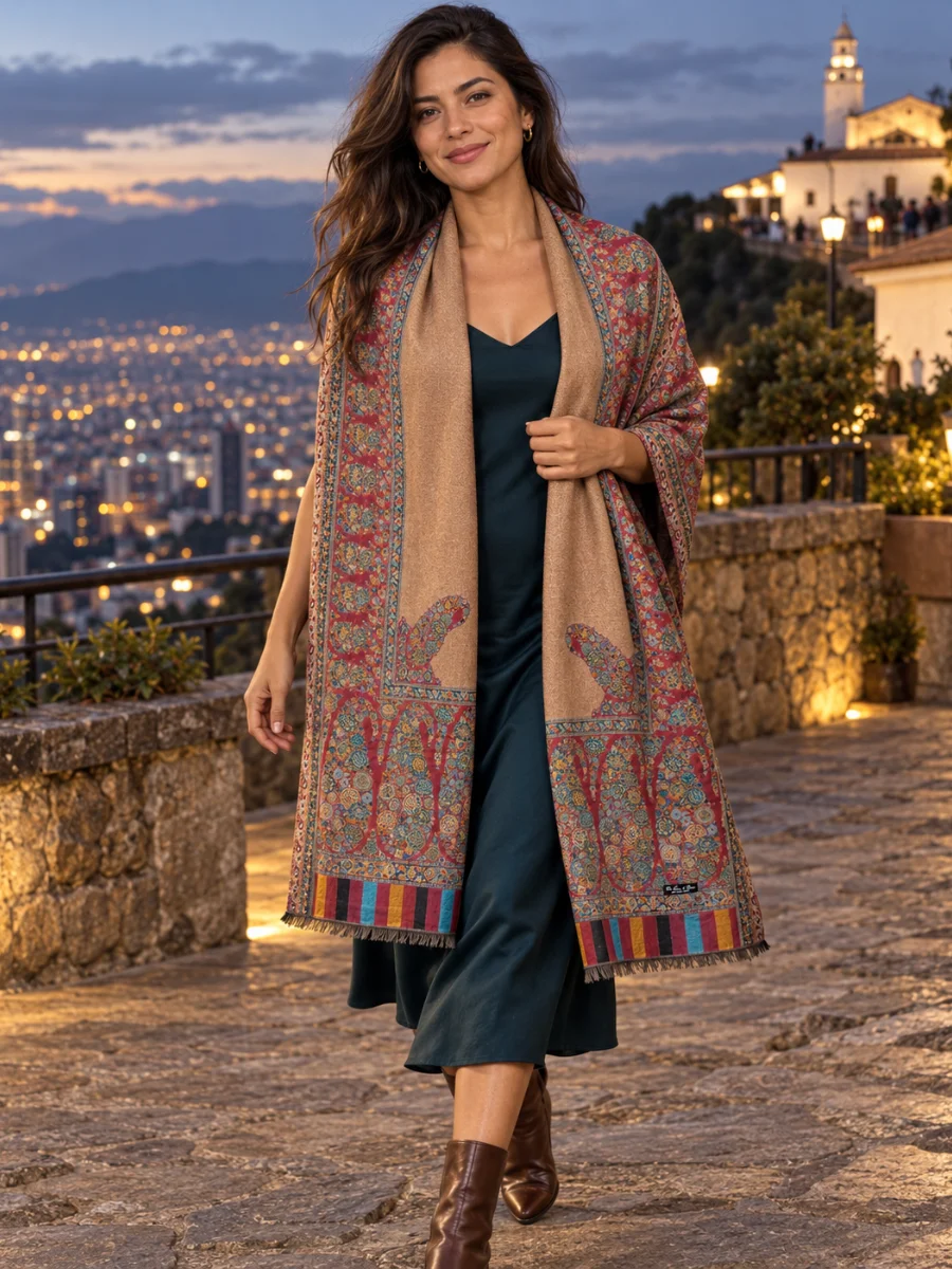 Estola Dorado y Vino Paisley (2)