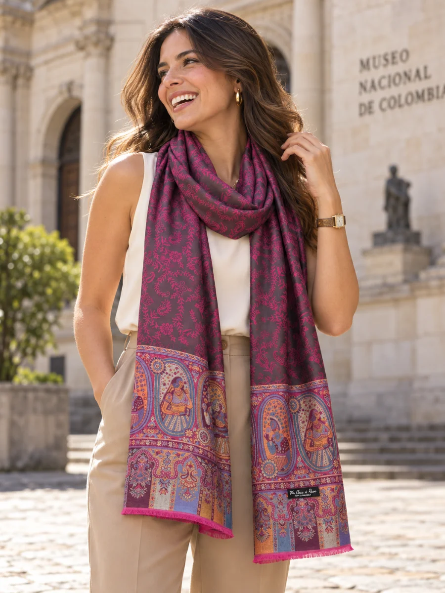 Estola de Figurita Real Jacquard Mezcla