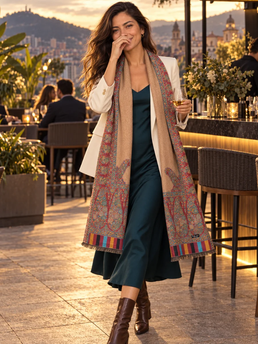 Estola Dorado y Vino Paisley (1)