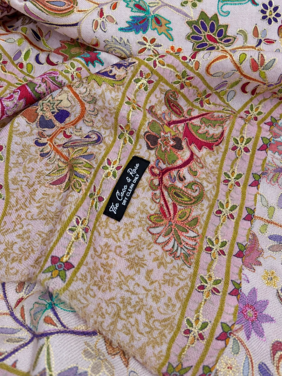 Estola Rosa Palo Bordado Floral (4)