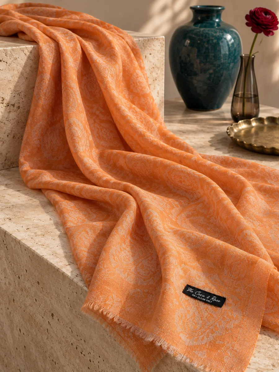 Suave Melocotón Estola de Mezcla de Pashmina (3)