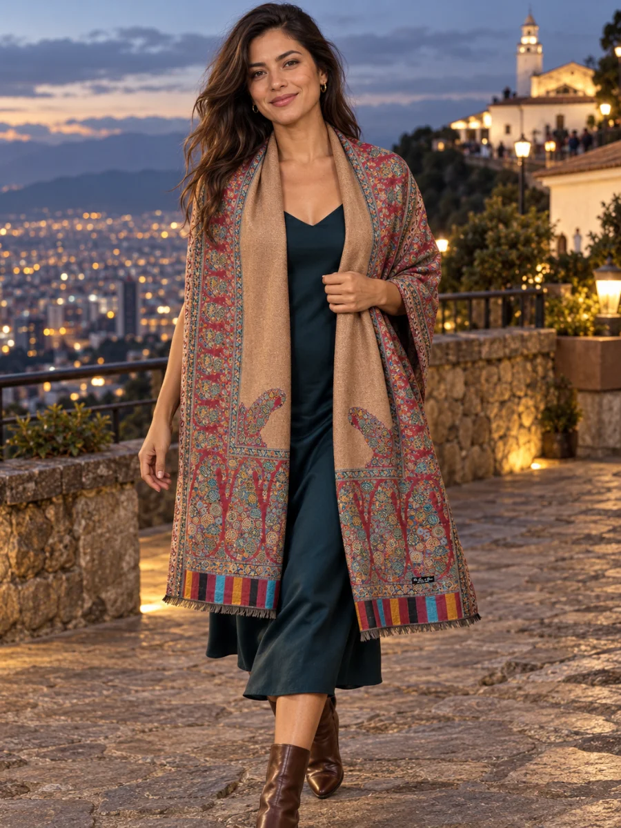 Estola Dorado y Vino Paisley