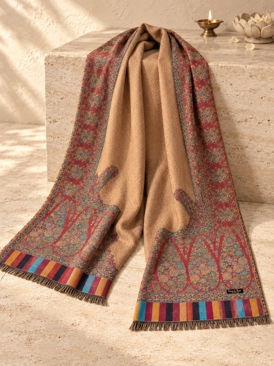 Estola Dorado y Vino Paisley (4)