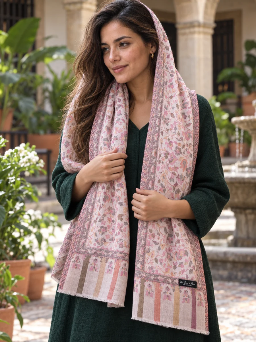 Estola Rosa y Reversible Paisley (2)