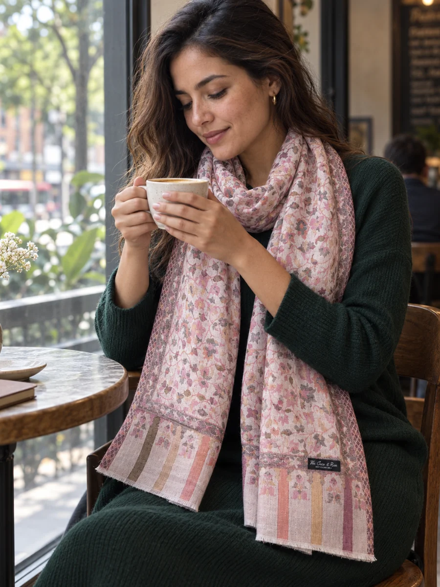 Estola Rosa y Reversible Paisley (1)