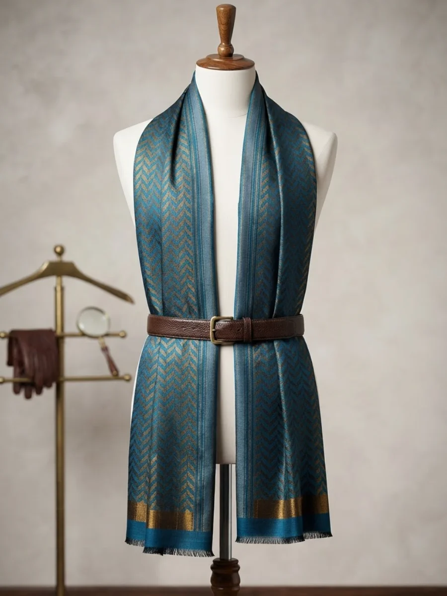 Estola Chevron Casimir Azul Real (2)