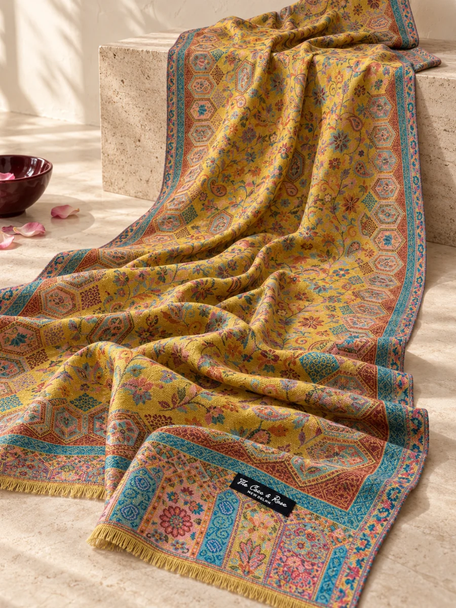 Estola Amarillo y Azul Paisley (4)