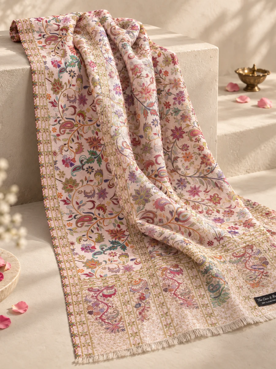 Estola Rosa Palo Bordado Floral (3)